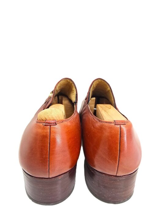 VTG Tanino Crisci Cognac Brown Slender Horsebit Men\'s Loafer Shoes Size 8 main image 6